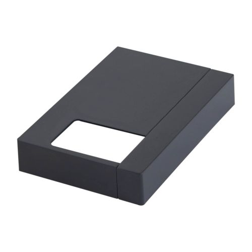 Abdeckung für Fußplatten in Aluminium links – Farbe: anthrazit, Breite: 156 mm, Tiefe: 106 mm, Höhe: 28 mm