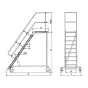 Wartungsbühne Nr. 513 - Winkel: 60°, Stufenanzahl: 4, Stufenbreite: 800 mm, senkrechte Höhe: 1000 mm