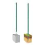Zaunpfosten Mod. Dingo - Ø: 34 mm, für Zaunhöhe: 125 cm, Pfostenlänge: 141,50 cm, Ausführung: grün beschichtet, Anwendung: für Fußplatte & Erdspitze