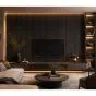Akustikpaneele für Decke & Wand - Modell: Schwarz mit Dekor - künstliches Holzfurnier, Maße: 2400 x 600 x 21 mm, Stück: 2, Packungsinhalt: ca. 2,88 m²
