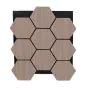 Akustikpaneele mit Hexagon - Modell: Mittelbraun, Maße: 810 x 661 x 18 mm, Stück: 4, Packungsinhalt: ca. 2,14 m²