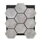 Akustikpaneele mit Hexagon - Modell: Steindesign PVC, Maße: 810 x 661 x 18 mm, Stück: 4, Packungsinhalt: ca. 2,14 m²