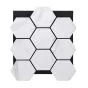 Akustikpaneele mit Hexagon - Modell: Weißer Marmor PVC, Maße: 810 x 661 x 18 mm, Stück: 4, Packungsinhalt: ca. 2,14 m²