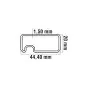 Alu Lamellen Abschlussprofil 44 x 20 mm - Farbe: dunkelgrau 5S, Länge: 250 cm