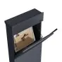 Briefkasten für Bodenmontage Mod. BK-115 - Farbe: anthrazit, Edelstahltür