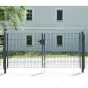 Drahtgittertor 2-flügelig, Durchgangslichte: 264 cm, Gesamtbreite inkl. Pfosten: 276 cm - Ausführung: anthrazit beschichtet, Höhe: 123 cm