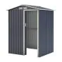 Gerätehaus Kompakt 1, Farbe: anthrazit, Dachlänge: 1550 mm, Dachbreite: 1300 mm, Gesamthöhe: 1860 mm