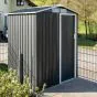 Gerätehaus Kompakt 1, Farbe: anthrazit, Dachlänge: 1550 mm, Dachbreite: 1300 mm, Gesamthöhe: 1860 mm