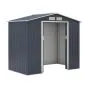 Gerätehaus Kompakt 2 - Farbe: anthrazit, Dachlänge: 2130 mm, Dachbreite: 1270mm, Gesamthöhe: 1850 mm