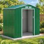 Gerätehaus Kompakt 2 - Farbe: grün, Dachlänge: 2130 mm, Dachbreite: 1270 mm, Gesamthöhe: 1850 mm
