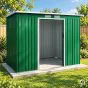 Gerätehaus Kompakt 3 - Farbe: grün, Dachlänge: 2770 mm, Dachbreite: 1300 mm, Gesamthöhe: 1730 mm