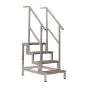 Montagetritt mit Geländer - Stufentiefe: 240 mm, Breite: 0,6 m, Höhe: 0,6 m, Gewicht: 14 kg, max. Gesamtbelastung: 250 kg, max. Belastung pro Stufe: 150 kg