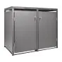 Mülltonnenbox 2-flügelig - Farbe: graualuminium, Breite: 132 cm, Höhe: 116 cm, Tiefe: 80 cm