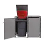 Mülltonnenbox 2-flügelig - Farbe: graualuminium, Breite: 132 cm, Höhe: 116 cm, Tiefe: 80 cm