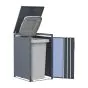 Mülltonnenbox Alina 1-flügelig – Farbe: anthrazit, Breite: 68 cm, Höhe: 116 cm, Tiefe: 80 cm