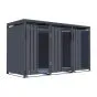 Mülltonnenbox Alina 3-flügelig – Farbe: anthrazit, Breite: 80 cm, Höhe: 116 cm, Tiefe: 198,5 cm