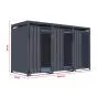 Mülltonnenbox Alina 3-flügelig – Farbe: anthrazit, Breite: 80 cm, Höhe: 116 cm, Tiefe: 198,5 cm
