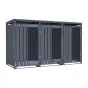 Mülltonnenbox Alina 3-flügelig – Farbe: anthrazit, Breite: 80 cm, Höhe: 116 cm, Tiefe: 198,5 cm