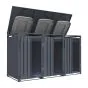 Mülltonnenbox Alina 3-flügelig – Farbe: anthrazit, Breite: 80 cm, Höhe: 116 cm, Tiefe: 198,5 cm