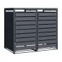 Mülltonnenbox 2-flügelig – Farbe: anthrazit, Breite: 1320 mm, Höhe: 1160 mm, Tiefe: 800 mm