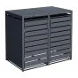 Mülltonnenbox 2-flügelig – Farbe: anthrazit, Breite: 1320 mm, Höhe: 1160 mm, Tiefe: 800 mm