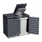Mülltonnenbox 2-flügelig – Farbe: anthrazit, Breite: 1320 mm, Höhe: 1160 mm, Tiefe: 800 mm