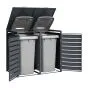 Mülltonnenbox 2-flügelig – Farbe: anthrazit, Breite: 1320 mm, Höhe: 1160 mm, Tiefe: 800 mm