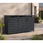 Mülltonnenbox 3-flügelig – Farbe: anthrazit, Breite: 198,5 cm, Höhe: 116 cm, Tiefe: 80 cm