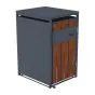 Mülltonnenbox 1-flügelig mit Pedalfunktion - Farbe: anthrazit & Rostoptik, Breite: 68 cm, Höhe: 116 cm, Tiefe: 80 cm