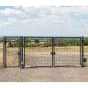 Rohrrahmenflügeltor 2-flügelig - Ausführung: anthrazit beschichtet, Höhe: 103 cm, Durchgangslichte: 500 cm