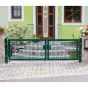 Rohrrahmenflügeltor 2-flügelig - Ausführung: grün beschichtet, Höhe: 103 cm, Durchgangslichte: 350 cm