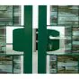 Rohrrahmenflügeltor 2-flügelig - Ausführung: grün beschichtet, Höhe: 183 cm, Durchgangslichte: 500 cm
