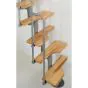 Raumsparmittelholmtreppe San Antonio - Holzart: Buche, Geländerfarbe: silber