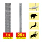 Wildzaun 50 m Set Taurus schwer - Höhe: 100 cm, inkl. 25 Pfosten, Horizontaldrähte: 8