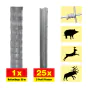 Wildzaun 50 m Set Taurus schwer - Höhe: 140 cm, inkl. 25 Z-Pfosten, Horizontaldrähte: 11