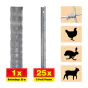 Weidezaun 50 m Set Taurus leicht - Höhe: 200 cm, inkl. 25 Pfosten, Horizontaldrähte: 20