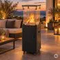 Terrassenofen LEA - Material: pulverbeschichteter Stahl, Farbe: schwarz, Länge: 450 mm, Breite: 420 mm, Höhe: 1360 mm, Leistung: bis zu 10,5 kW