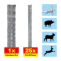 Schafzaun 50 m Set Taurus superschwer - Höhe: 140 cm, inkl. 25 Pfosten, Horizontaldrähte: 11