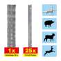 Schafzaun 50 m Set Taurus superschwer - Höhe: 120 cm, inkl. 25 Pfosten, Horizontaldrähte: 10