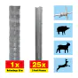 Schafzaun 50 m Set Taurus superschwer - Höhe: 120 cm, inkl. 25 Z-Pfosten, Horizontaldrähte: 10