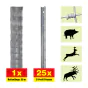 Forstzaun 50 m Set Taurus Forstwirtschaft - Höhe: 200 cm, inkl. 25 Pfosten, Horizontaldrähte: 25
