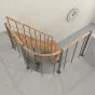 Brüstungsgeländer für Mod. Washington - Länge: 100 cm, Höhe: 90 cm, Farbe: silber, Holzart: Buche