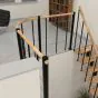 Brüstungsgeländer für Mod. Washington - Länge: 100 cm, Höhe: 90 cm, Farbe: schwarz, Holzart: Buche