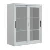 Büroschrank Mod. Elisa mit 2 versperrbaren Schiebetüren aus Glas - Breite: 900 mm, Höhe: 636 mm, Tiefe: 450 mm