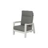 Gartensessel Houston aus Aluminium - Aluminiumfarbe: weiß, Stofffarbe: dunkelgrau