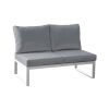 Loungeerweiterung 2 Sitzer Lissabon aus Aluminium - Aluminiumfarbe: graualuminium, Stofffarbe: dunkelgrau