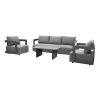Sitzgruppe Porto - bestehend aus 2x Loungesessel, 1x Loungesofa, 1x Gartentisch, 3x Cover wasserdicht