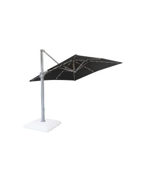 Sonnenschirm Austin mit Solarbeleuchtung aus Aluminium - Abmessungen: 3000 x 3000 mm