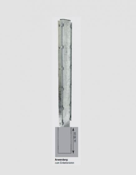 Pfosten für Gabionenwand Standard zum Einbetonieren - für Gabionenhöhe: 103 cm, Länge: 153 cm