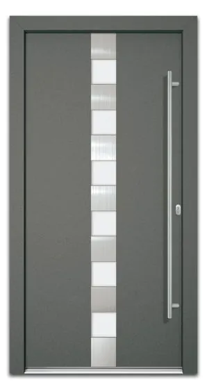 Aluminiumtür Mod. Jupiter - 1100 x 2100 mm (B x H) - Farbe: anthrazit, Anschlag: DIN-rechts